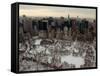 Central Park and Manhattan-null-Framed Stretched Canvas