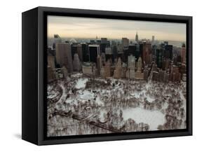 Central Park and Manhattan-null-Framed Stretched Canvas