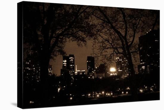 Central Park at Night I-Erin Berzel-Stretched Canvas