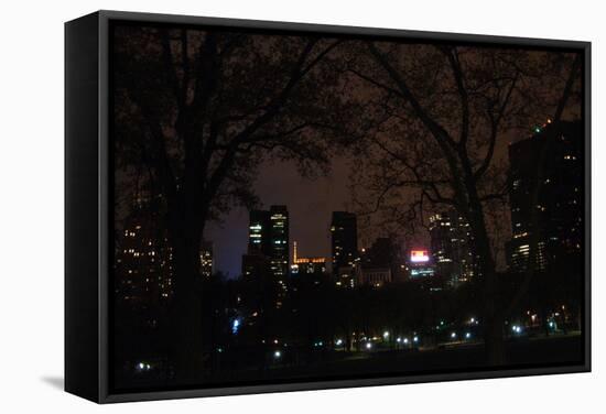 Central Park at Night II-Erin Berzel-Framed Stretched Canvas