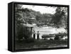 Central Park Boat House, C.1910-21 (B/W Photo)-William Davis Hassler-Framed Stretched Canvas