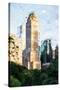 Central Park Building - In the Style of Oil Painting-Philippe Hugonnard-Stretched Canvas