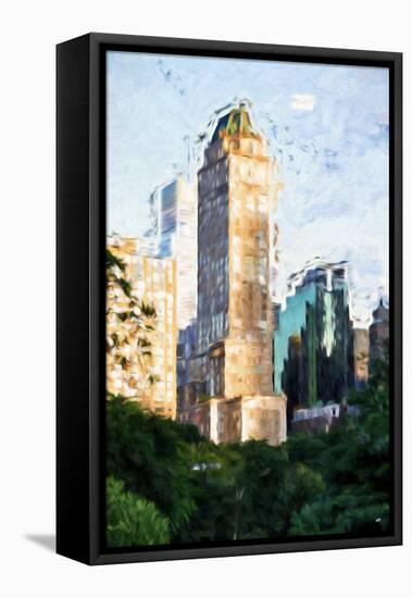 Central Park Building - In the Style of Oil Painting-Philippe Hugonnard-Framed Stretched Canvas