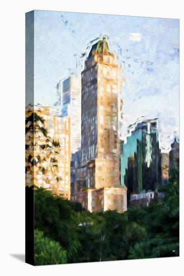 Central Park Building - In the Style of Oil Painting-Philippe Hugonnard-Stretched Canvas