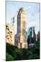 Central Park Building - In the Style of Oil Painting-Philippe Hugonnard-Mounted Giclee Print