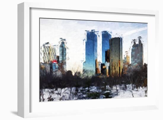 Central Park Buildings II - In the Style of Oil Painting-Philippe Hugonnard-Framed Giclee Print