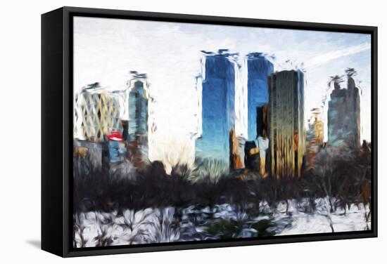 Central Park Buildings II - In the Style of Oil Painting-Philippe Hugonnard-Framed Stretched Canvas