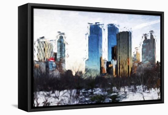 Central Park Buildings II - In the Style of Oil Painting-Philippe Hugonnard-Framed Stretched Canvas