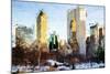 Central Park Buildings - In the Style of Oil Painting-Philippe Hugonnard-Mounted Giclee Print