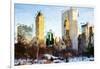 Central Park Buildings - In the Style of Oil Painting-Philippe Hugonnard-Framed Giclee Print