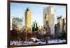 Central Park Buildings - In the Style of Oil Painting-Philippe Hugonnard-Framed Giclee Print