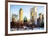 Central Park Buildings - In the Style of Oil Painting-Philippe Hugonnard-Framed Giclee Print