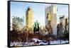 Central Park Buildings - In the Style of Oil Painting-Philippe Hugonnard-Framed Stretched Canvas