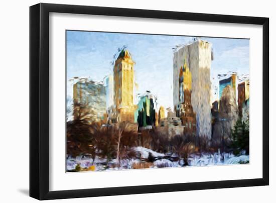Central Park Buildings - In the Style of Oil Painting-Philippe Hugonnard-Framed Giclee Print