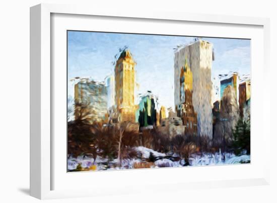 Central Park Buildings - In the Style of Oil Painting-Philippe Hugonnard-Framed Giclee Print