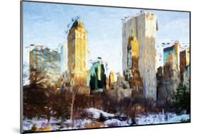 Central Park Buildings - In the Style of Oil Painting-Philippe Hugonnard-Mounted Giclee Print