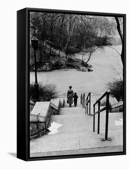 Central Park in Winter, c.1953-64-Nat Herz-Framed Stretched Canvas