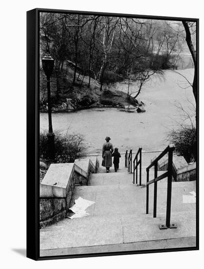 Central Park in Winter, c.1953-64-Nat Herz-Framed Stretched Canvas