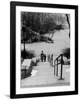 Central Park in Winter, c.1953-64-Nat Herz-Framed Photographic Print