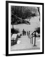 Central Park in Winter, c.1953-64-Nat Herz-Framed Photographic Print