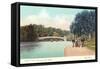 Central Park, Lake and Bow Bridge, New York-null-Framed Stretched Canvas