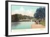 Central Park, Lake and Bow Bridge, New York-null-Framed Art Print