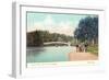 Central Park, Lake and Bow Bridge, New York-null-Framed Art Print