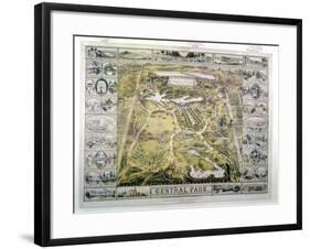 Central Park, Looking North from 59th Street, Engraved by F. Hepperheimer (Fl.1849-79) Pub. by…-null-Framed Giclee Print