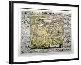 Central Park, Looking North from 59th Street, Engraved by F. Hepperheimer (Fl.1849-79) Pub. by…-null-Framed Giclee Print