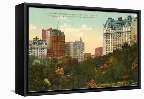Central Park near Entrance, New York City-null-Framed Stretched Canvas