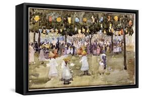 Central Park, New York City, July 4th-Maurice Brazil Prendergast-Framed Stretched Canvas