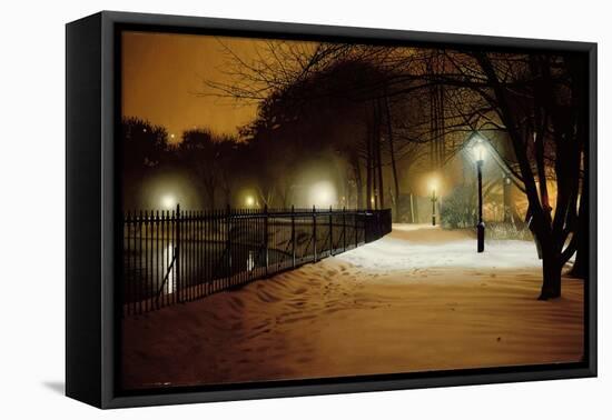Central Park Nocturne in Snow, 2007-Max Ferguson-Framed Stretched Canvas
