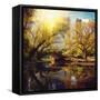 Central Park Pond and Bridge. New York, Usa.-Maglara-Framed Stretched Canvas