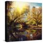 Central Park Pond and Bridge. New York, Usa.-Maglara-Stretched Canvas
