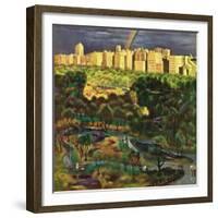 "Central Park Rainbow," April 30, 1949-John Falter-Framed Giclee Print