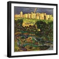 "Central Park Rainbow," April 30, 1949-John Falter-Framed Giclee Print