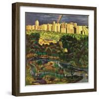 "Central Park Rainbow," April 30, 1949-John Falter-Framed Premium Giclee Print