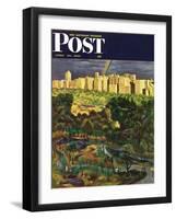 "Central Park Rainbow," Saturday Evening Post Cover, April 30, 1949-John Falter-Framed Giclee Print