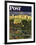 "Central Park Rainbow," Saturday Evening Post Cover, April 30, 1949-John Falter-Framed Giclee Print