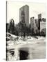 Central Park Snow at Sunset with the Frozen Pond Frozen Lake-Philippe Hugonnard-Stretched Canvas