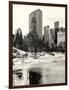 Central Park Snow at Sunset with the Frozen Pond Frozen Lake-Philippe Hugonnard-Framed Photographic Print