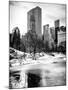 Central Park Snow at Sunset with the Frozen Pond Frozen Lake-Philippe Hugonnard-Mounted Photographic Print