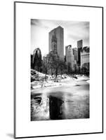 Central Park Snow at Sunset with the Frozen Pond Frozen Lake-Philippe Hugonnard-Mounted Art Print