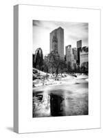 Central Park Snow at Sunset with the Frozen Pond Frozen Lake-Philippe Hugonnard-Stretched Canvas
