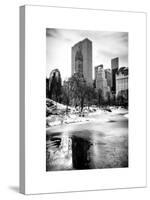 Central Park Snow at Sunset with the Frozen Pond Frozen Lake-Philippe Hugonnard-Stretched Canvas