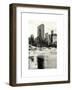 Central Park Snow at Sunset with the Frozen Pond Frozen Lake-Philippe Hugonnard-Framed Art Print