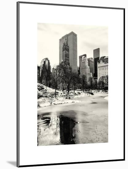 Central Park Snow at Sunset with the Frozen Pond Frozen Lake-Philippe Hugonnard-Mounted Art Print