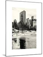 Central Park Snow at Sunset with the Frozen Pond Frozen Lake-Philippe Hugonnard-Mounted Art Print