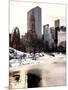 Central Park Snow at Sunset with the Frozen Pond Lake-Philippe Hugonnard-Mounted Photographic Print