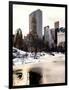 Central Park Snow at Sunset with the Frozen Pond Lake-Philippe Hugonnard-Framed Photographic Print